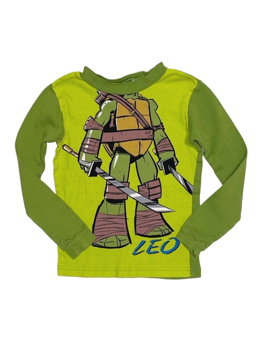 NICKELODEON Boy's Green Teenage Mutant Ninja Turtle Long Sleeve Pajama Top 4/5